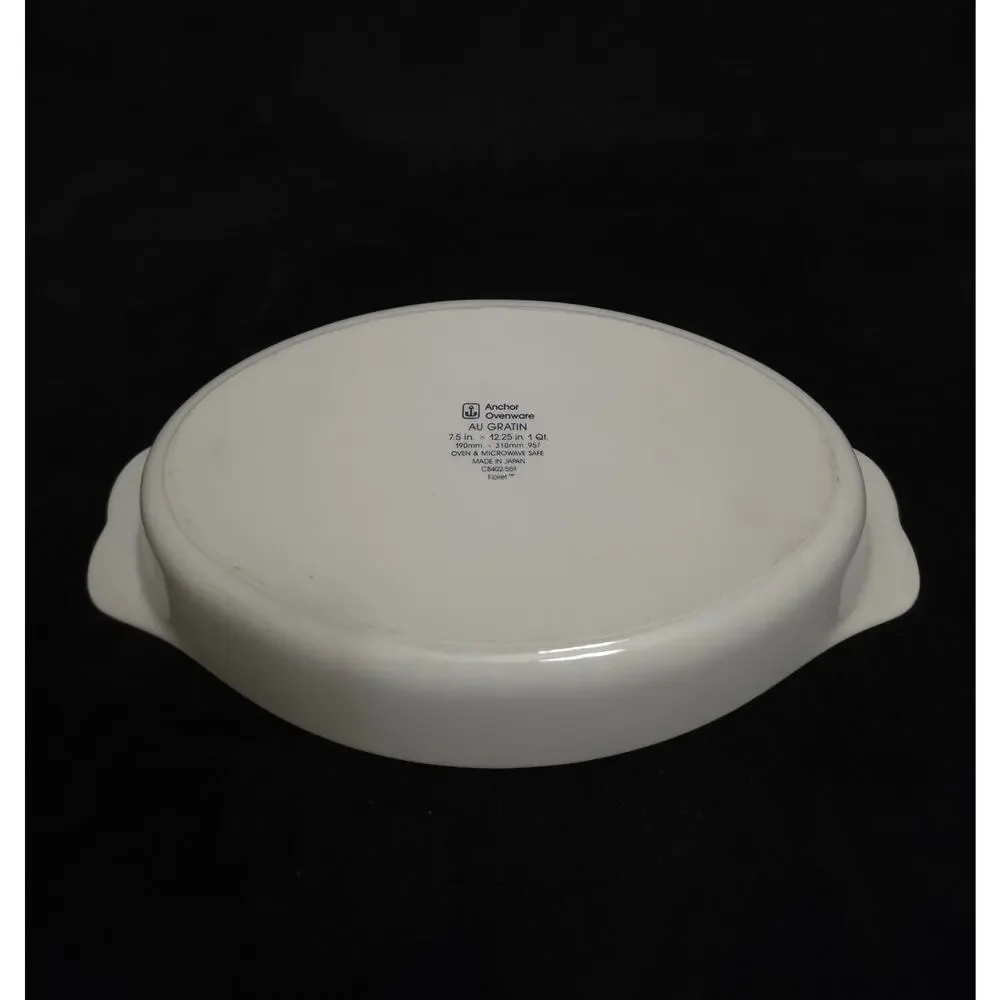 ​Vintage Anchor Ovenware Au Gratin Baking Dish - Floret Pattern - Made in Japan